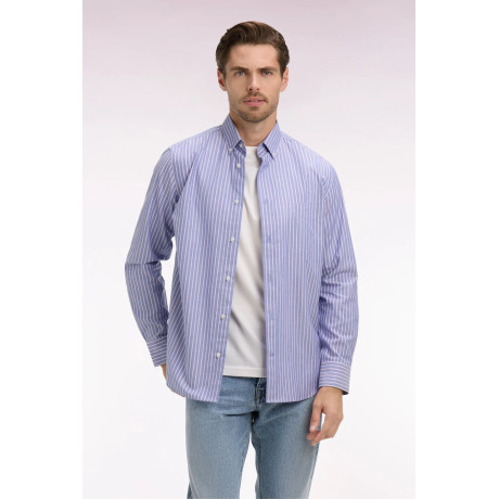 Chemise Eden en oxford ciel et rose rayé EDEN PARK - 3