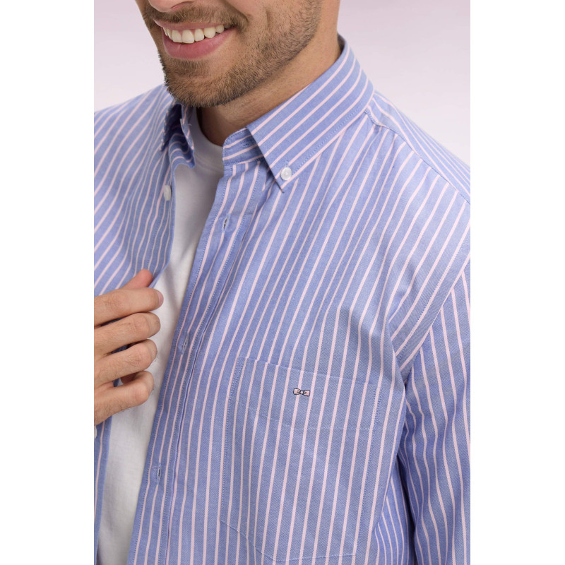 Chemise Eden en oxford ciel et rose rayé EDEN PARK - 4