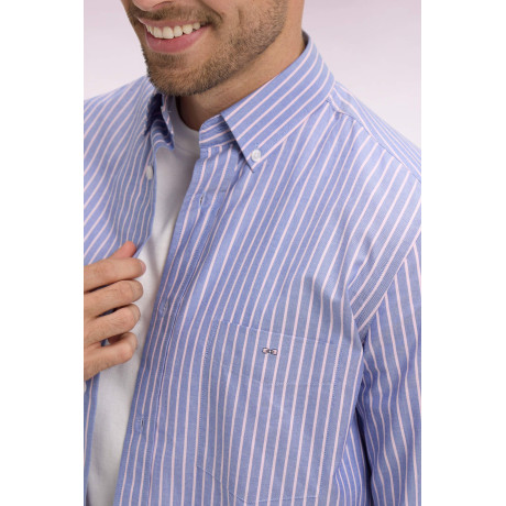 Chemise Eden en oxford ciel et rose rayé EDEN PARK - 4