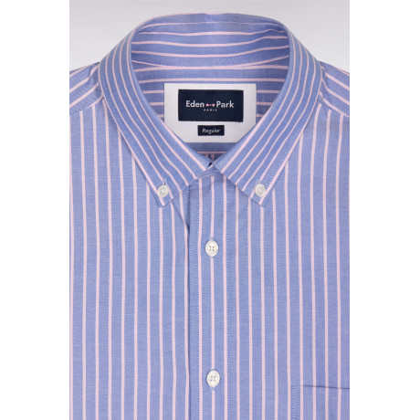 Chemise Eden en oxford ciel et rose rayé EDEN PARK - 6
