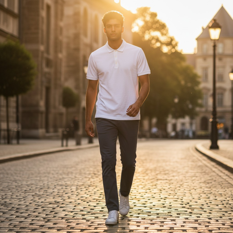 polo en lin blanc OLYMP - 4