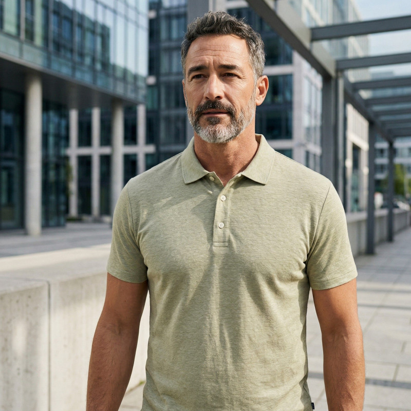 polo en lin vert menthe