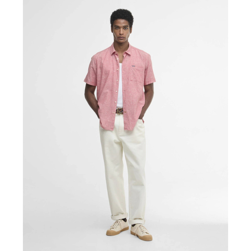 Chemisette Barbour lin et coton rouge BARBOUR - 1