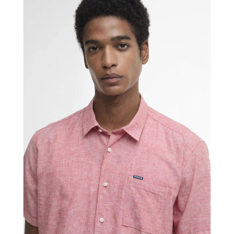 Chemisette Barbour lin et coton rouge BARBOUR - 4