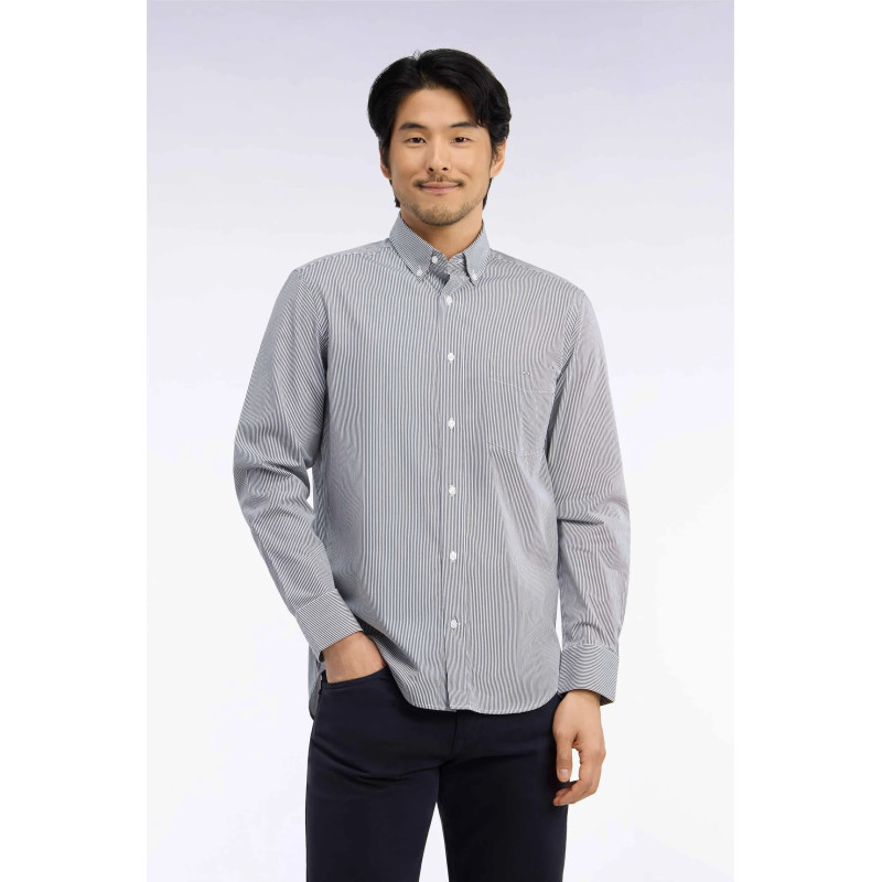 Chemise fines rayures marine EDEN PARK - 1
