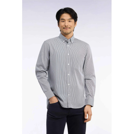 Chemise fines rayures marine EDEN PARK - 1