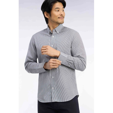 Chemise fines rayures marine EDEN PARK - 3