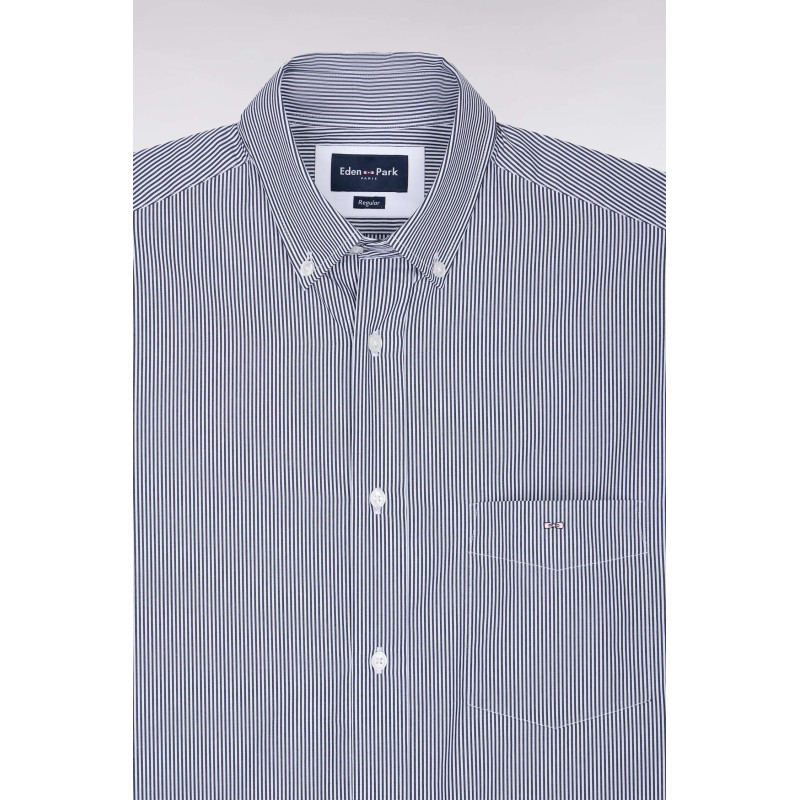 Chemise fines rayures marine EDEN PARK - 5