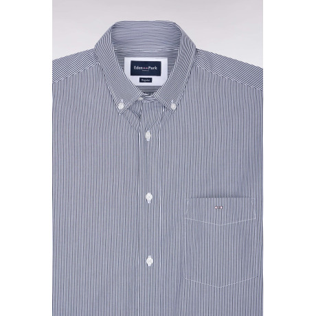 Chemise fines rayures marine EDEN PARK - 5