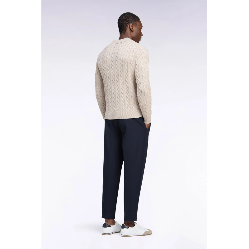 Pantalon stretch à taille élastique marine EDEN PARK - 4