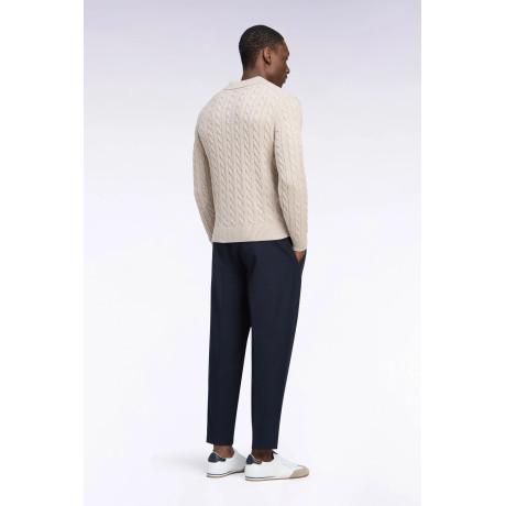 Pantalon stretch à taille élastique marine EDEN PARK - 4