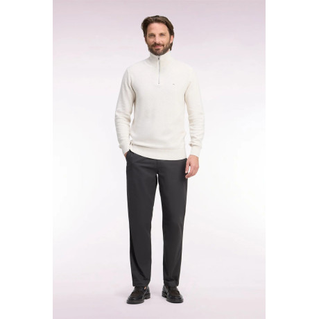 Pantalon chino regular en piqué de coton stretch – Kaki foncé EDEN PARK - 2
