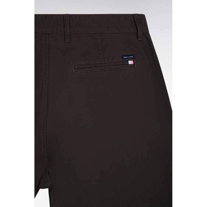 Pantalon chino regular en piqué de coton stretch – Kaki foncé EDEN PARK - 5