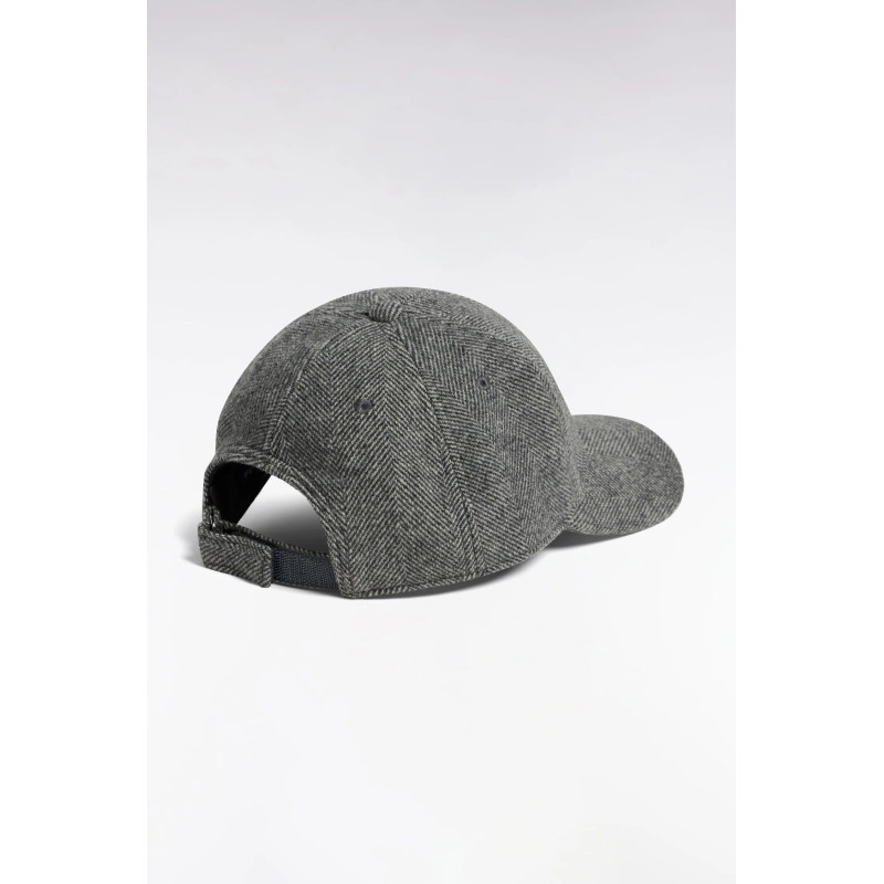 Casquette en drap de laine à chevrons – Grise EDEN PARK - 1