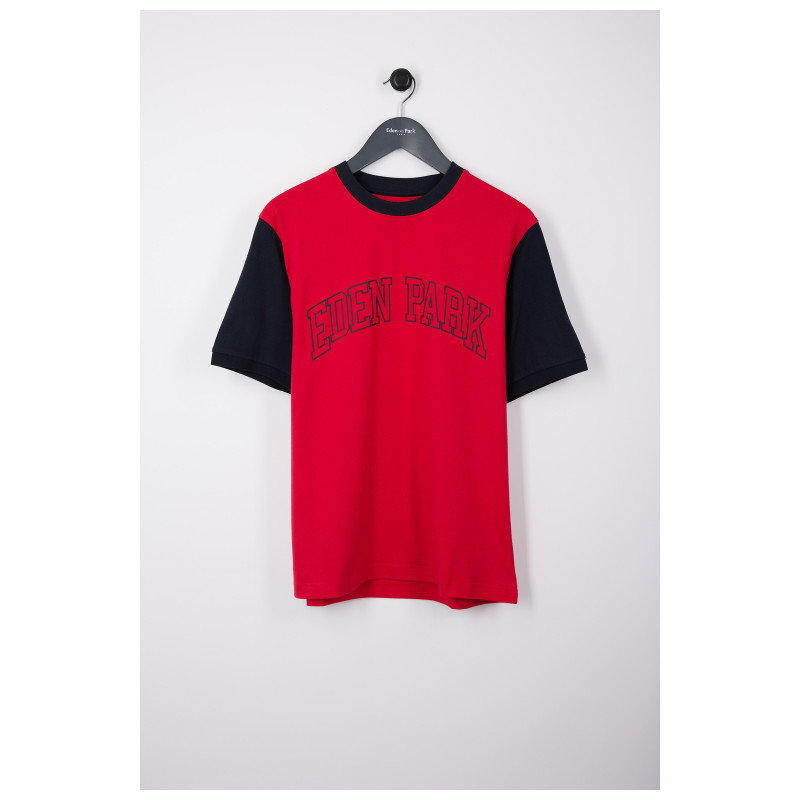 T-shirt homme bicolore en coton marine et rouge - Eden Park EDEN PARK - 1