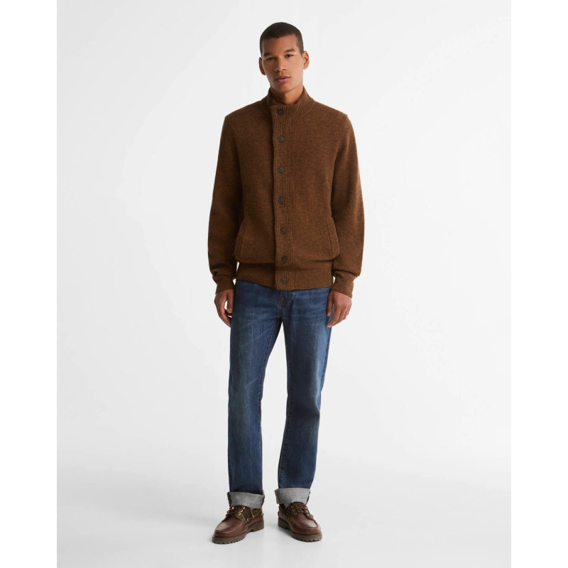 Gilet épais en laine d'agneau et coudières Alcantara - Style Country Chic BARBOUR - 3