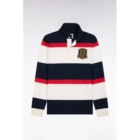 Maillot manches longues rayé marine avec broderie écusson - Eden Par EDEN PARK - 1