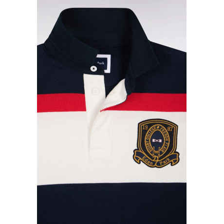 Maillot manches longues rayé marine avec broderie écusson - Eden Par EDEN PARK - 4