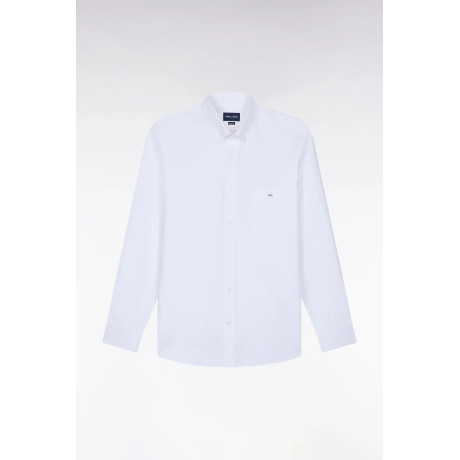 Chemise unie en coton blanc coupe droite EDEN PARK - 2