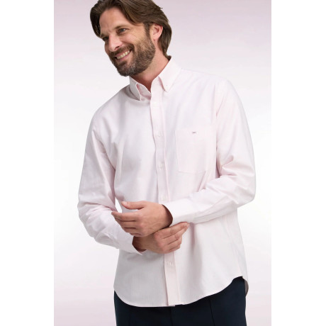 chemise en coton à rayures bâtons roses EDEN PARK - 1