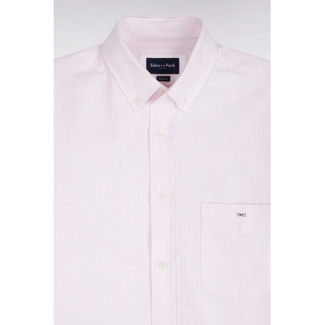 chemise en coton à rayures bâtons roses EDEN PARK - 4