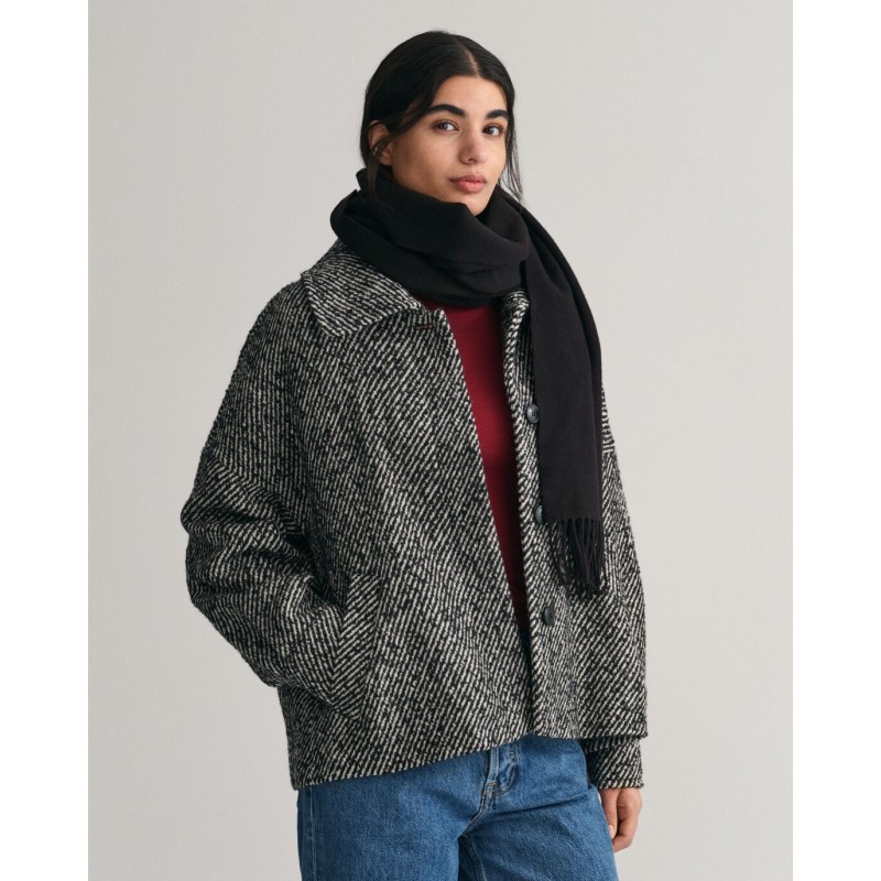 Echarpe noire en laine GANT GANT - 1