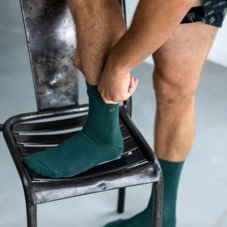 Chaussettes unies vert anglais BILLYBELT - 3