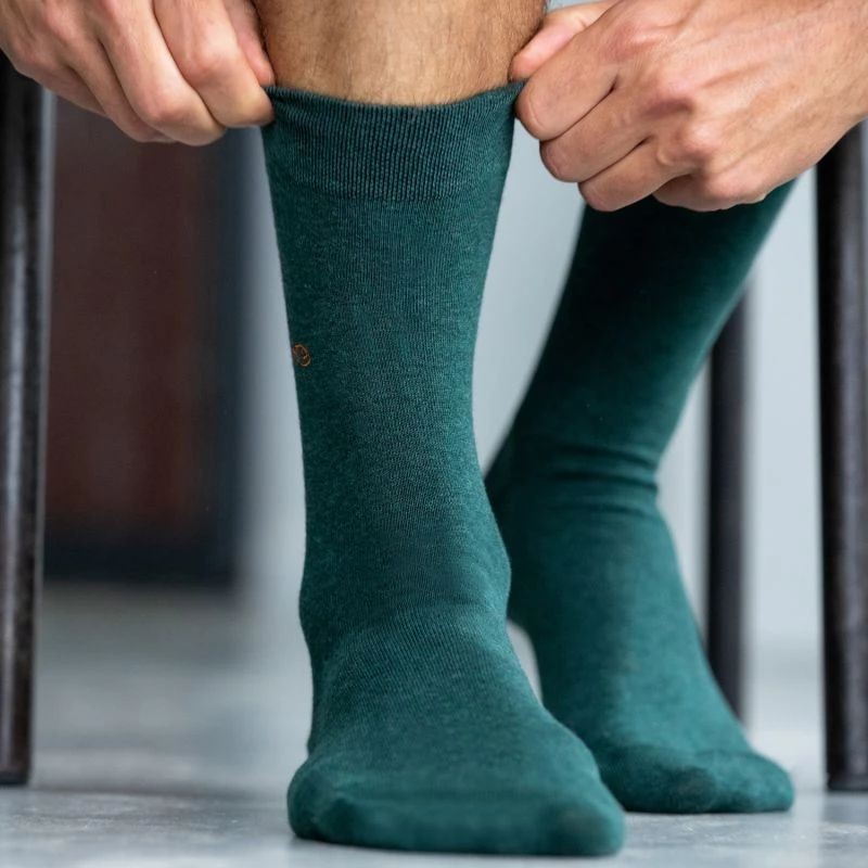 Chaussettes unies vert anglais BILLYBELT - 4