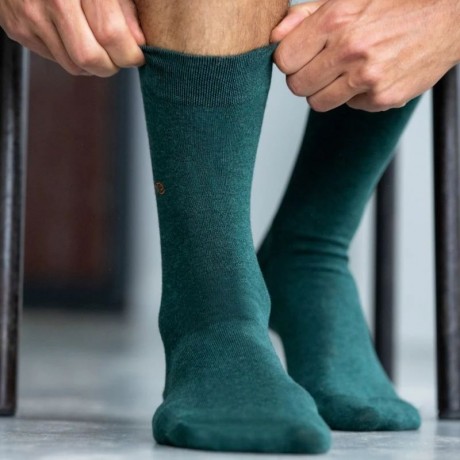 Chaussettes unies vert anglais BILLYBELT - 4