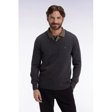 Pull col V Eden park gris EDEN PARK - 1