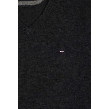 Pull col V Eden park gris EDEN PARK - 6