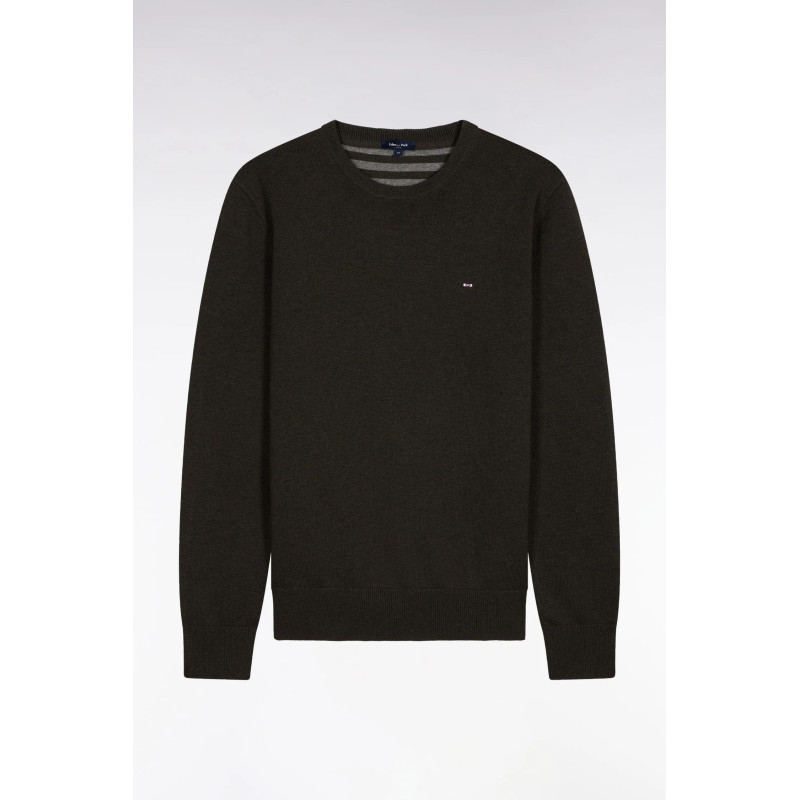 Pull col rond Eden park vert bouteille EDEN PARK - 1