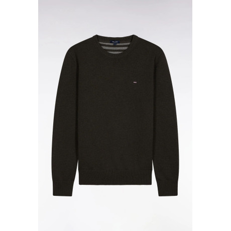 Pull col rond Eden park vert bouteille EDEN PARK - 1