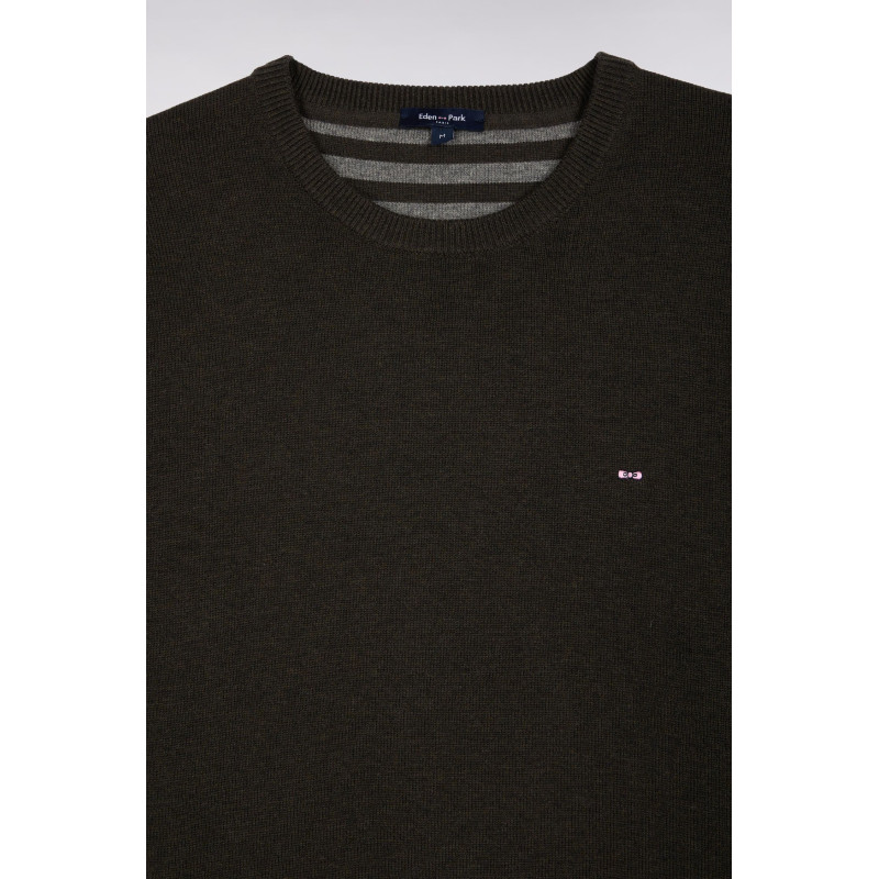 Pull col rond Eden park vert bouteille EDEN PARK - 6