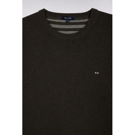 Pull col rond Eden park vert bouteille EDEN PARK - 6